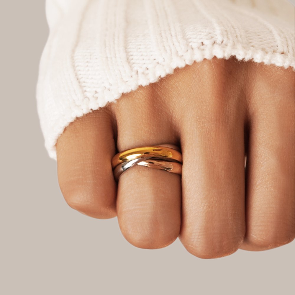 Elena – Anillo triple sofisticado en tres colores