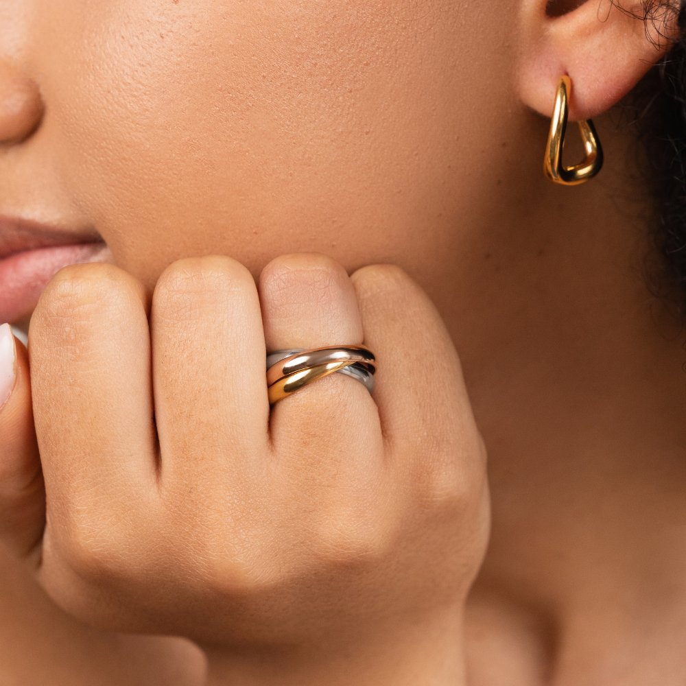 Elena – Anillo triple sofisticado en tres colores