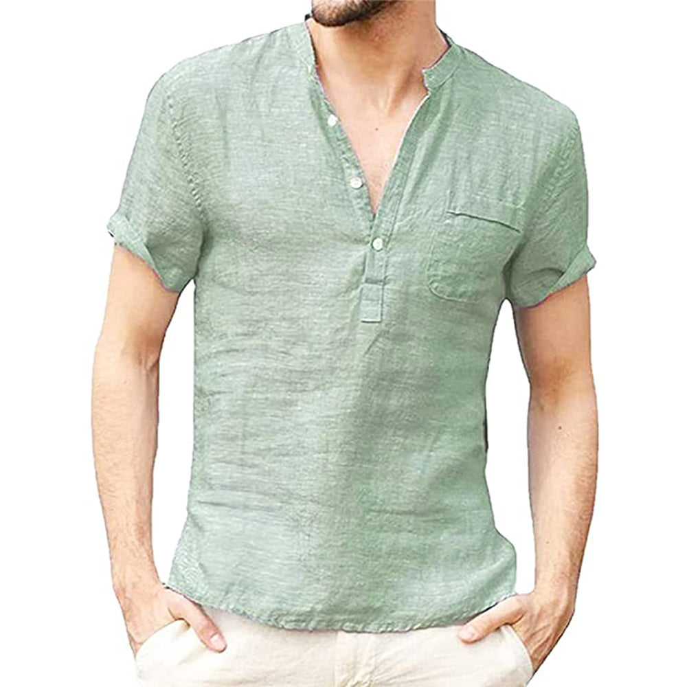Korbin - Camisa Casual de Manga Corta para Hombre