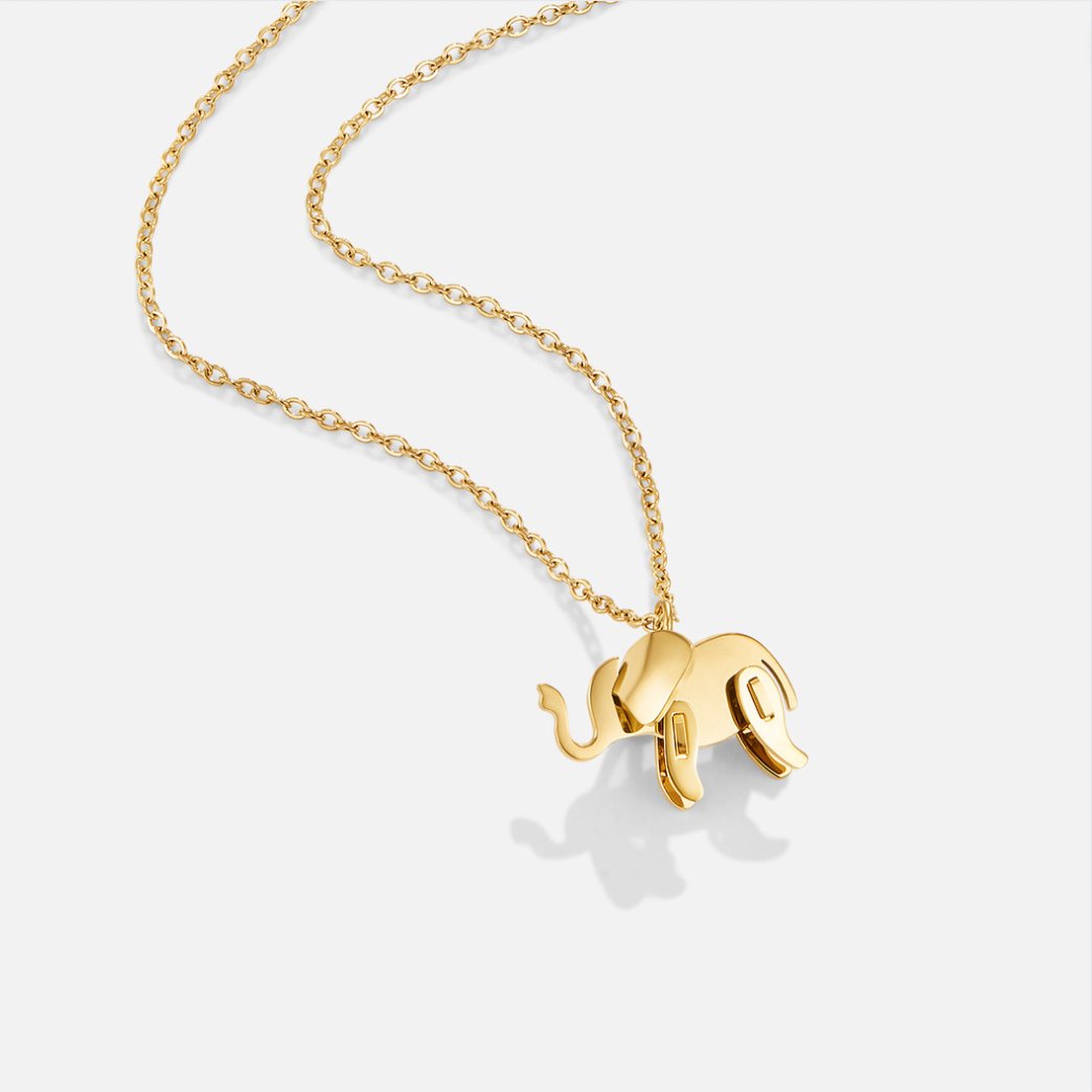 Anaya – collar de elefante dorado amuleto de la suerte