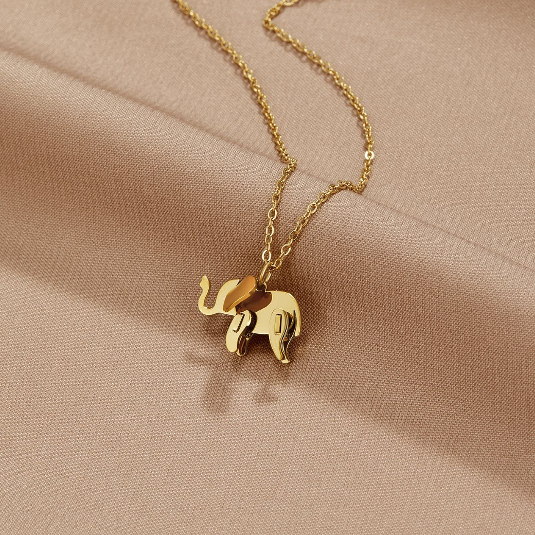 Anaya – collar de elefante dorado amuleto de la suerte