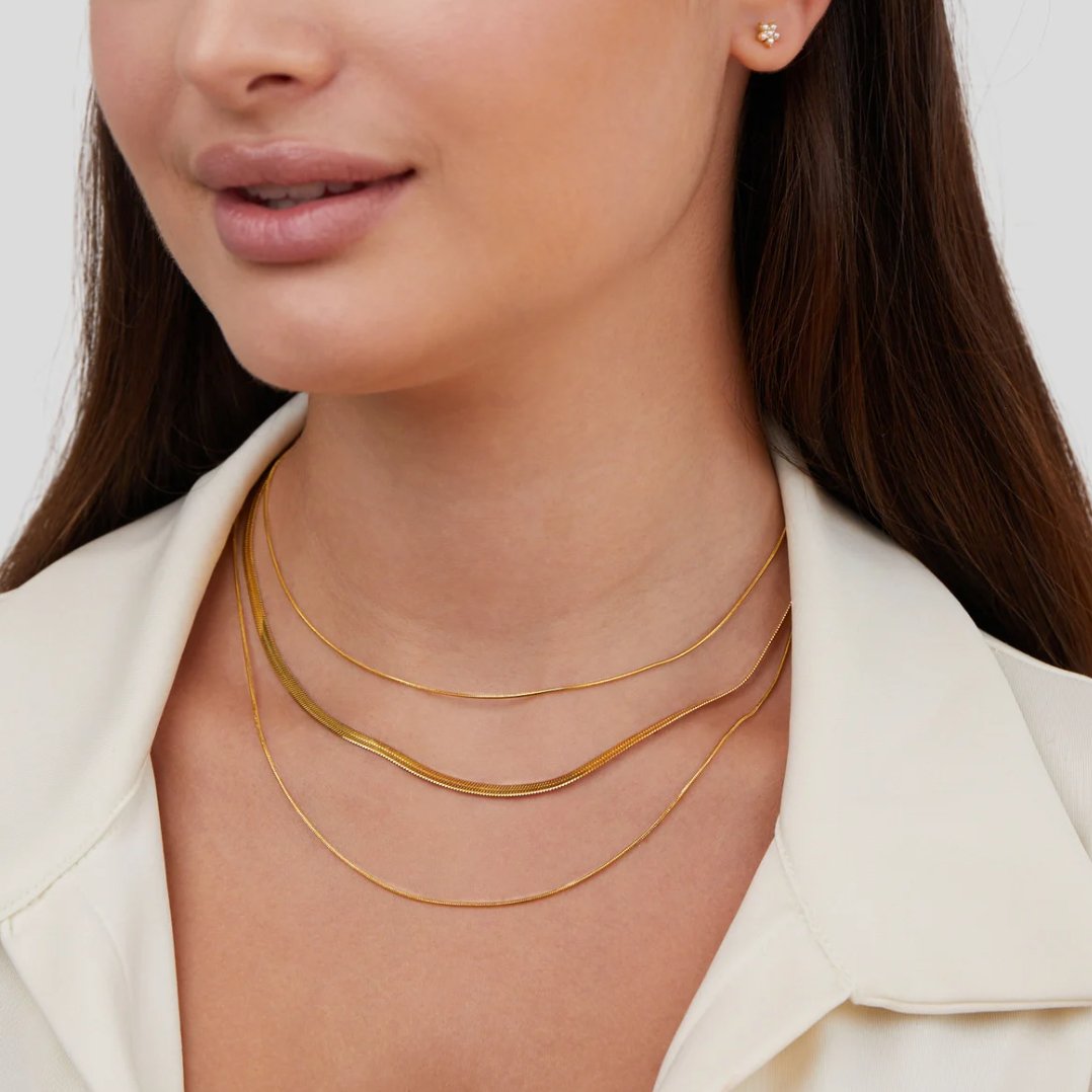 Agot – Collar de Cadenas Multicapa Dorado
