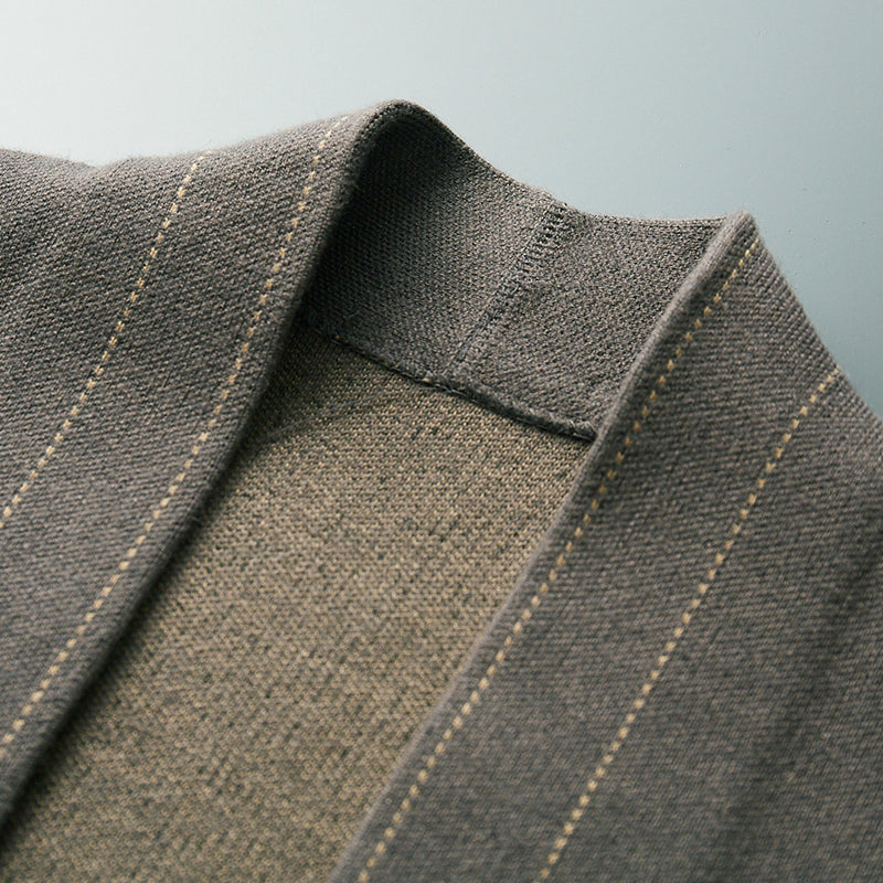 Cárdigan para hombre con botones y costuras en contraste - corte regular