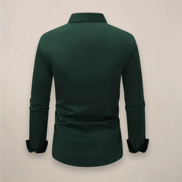 Camisa de vestir para hombre de manga larga con cierre de botones y corte slim