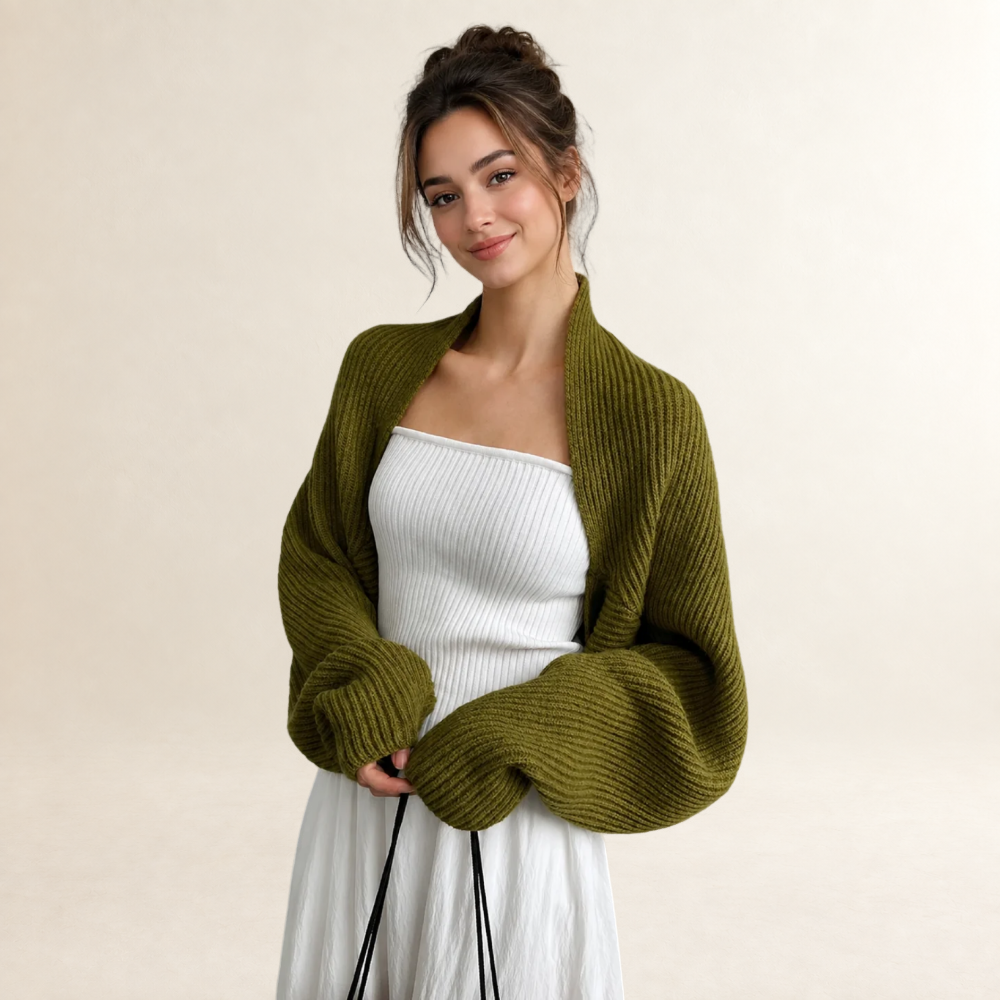 Cardigan abierto para mujer de manga larga con textura acanalada silueta relajada