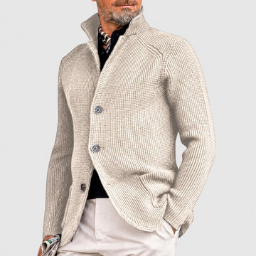 Cardigan hombre con cierre de botones, cuello shawl y corte regular