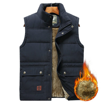Chaleco acolchado para hombre con cuello alto y bolsillos