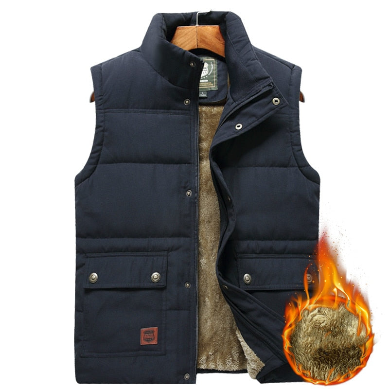 Chaleco acolchado para hombre con cuello alto y bolsillos