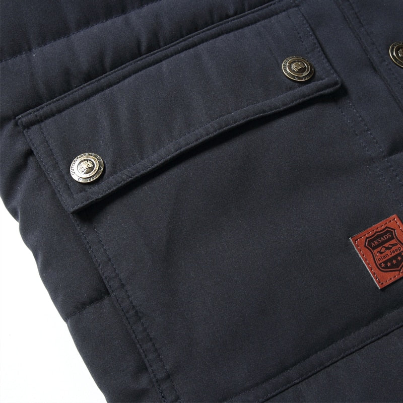 Chaleco acolchado para hombre con cuello alto y bolsillos