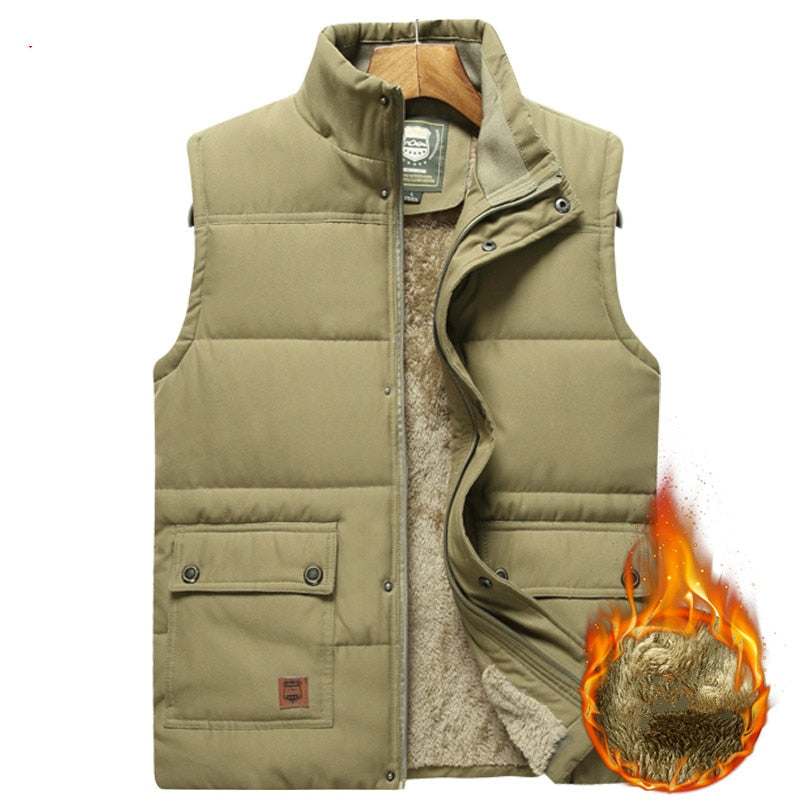 Chaleco acolchado para hombre con cuello alto y bolsillos