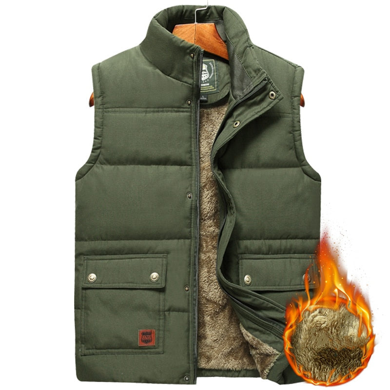 Chaleco acolchado para hombre con cuello alto y bolsillos