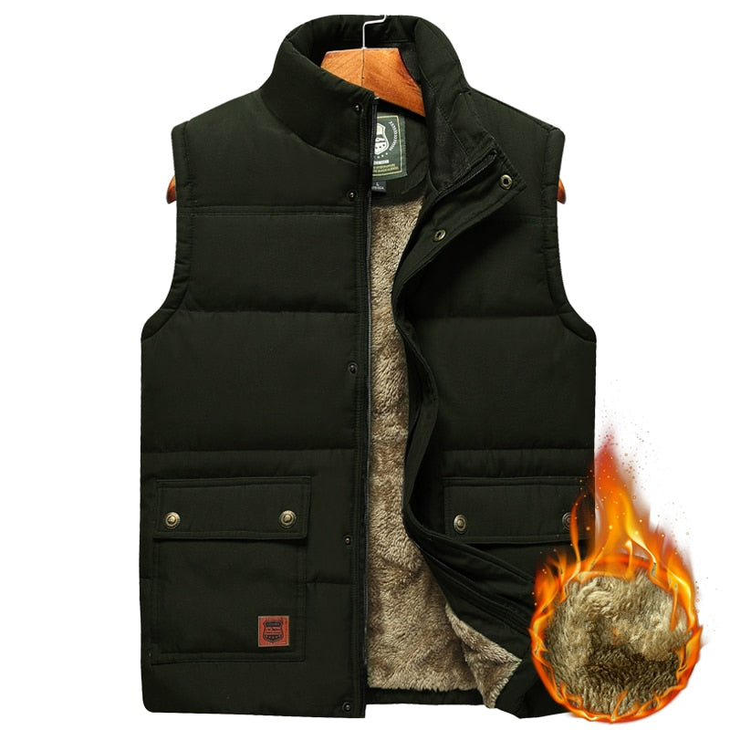 Chaleco acolchado para hombre con cuello alto y bolsillos