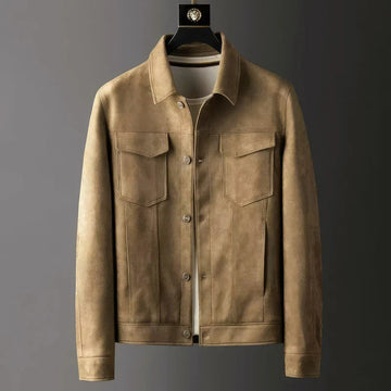 Chaqueta casual para hombre con cierre de botones y bolsillos en el pecho