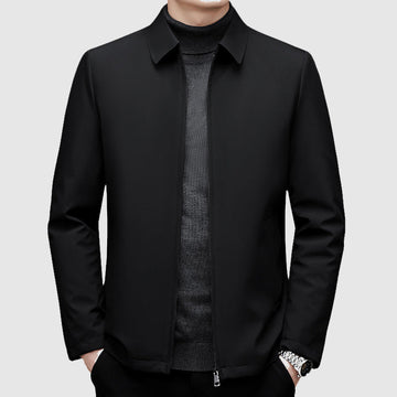 Chaqueta casual para hombre con cierre de cremallera y cuello polo - corte regular
