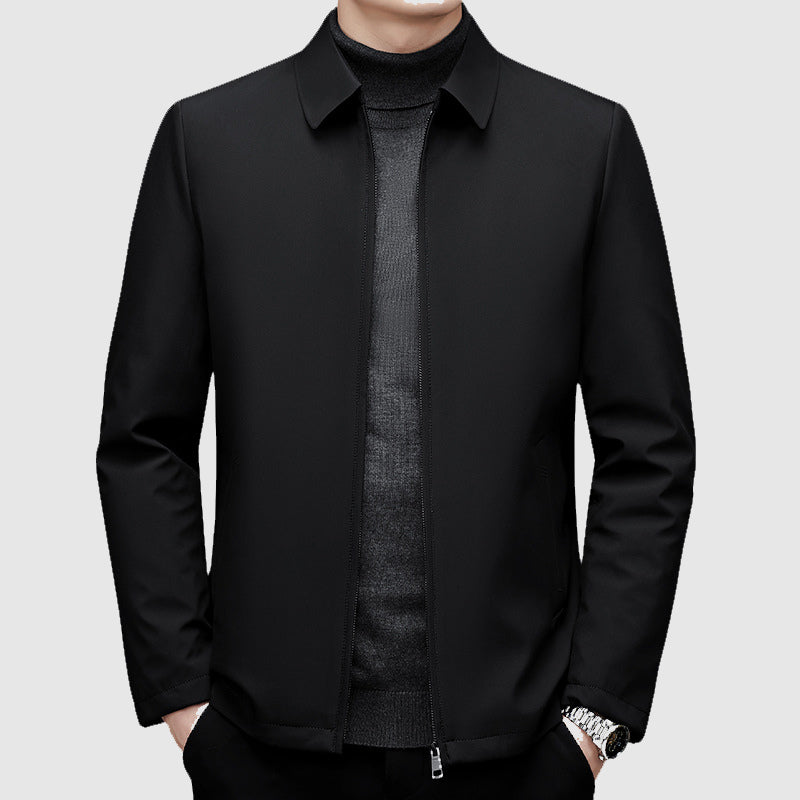 Chaqueta casual para hombre con cierre de cremallera y cuello polo - corte regular