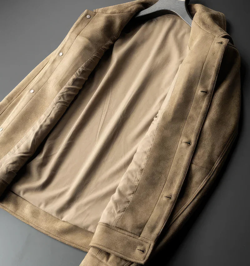 Chaqueta casual para hombre con cierre de botones y bolsillos en el pecho