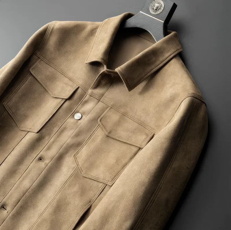 Chaqueta casual para hombre con cierre de botones y bolsillos en el pecho