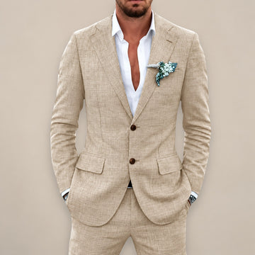 Conjunto de traje de dos piezas para hombre saco cruzado con pantalones corte ajustado