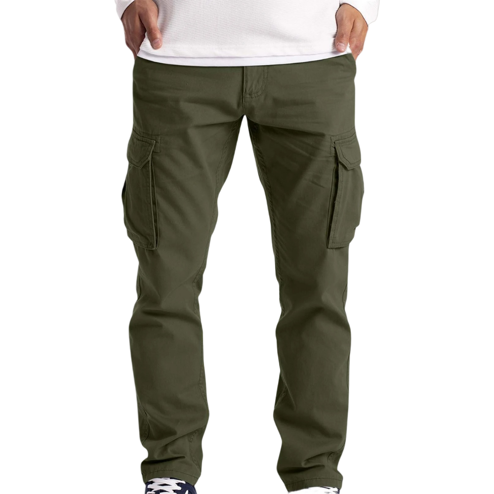 Pantalón cargo para hombre de corte relajado y multibolsillos