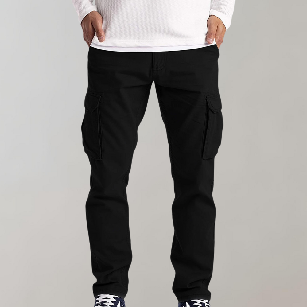Pantalón cargo para hombre de corte relajado y multibolsillos