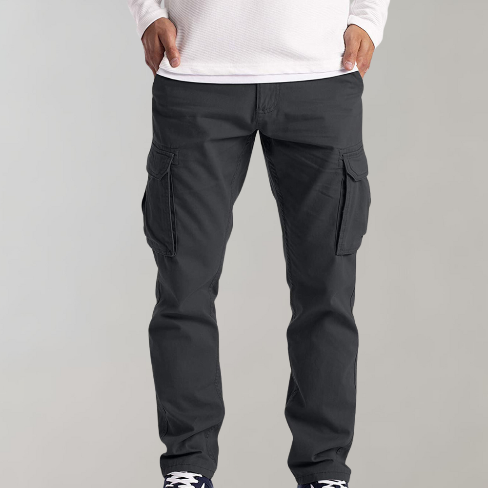 Pantalón cargo para hombre de corte relajado y multibolsillos