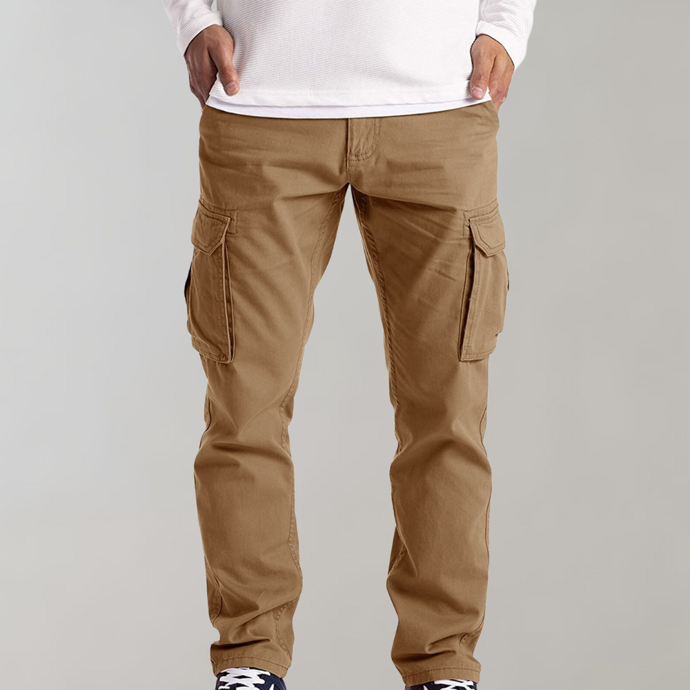 Pantalón cargo para hombre de corte relajado y multibolsillos