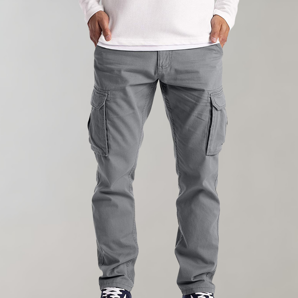 Pantalón cargo para hombre de corte relajado y multibolsillos