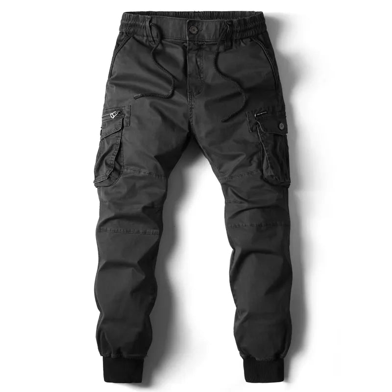 Pantalones joggers cargo para hombre con diseño táctico y cintura elástica