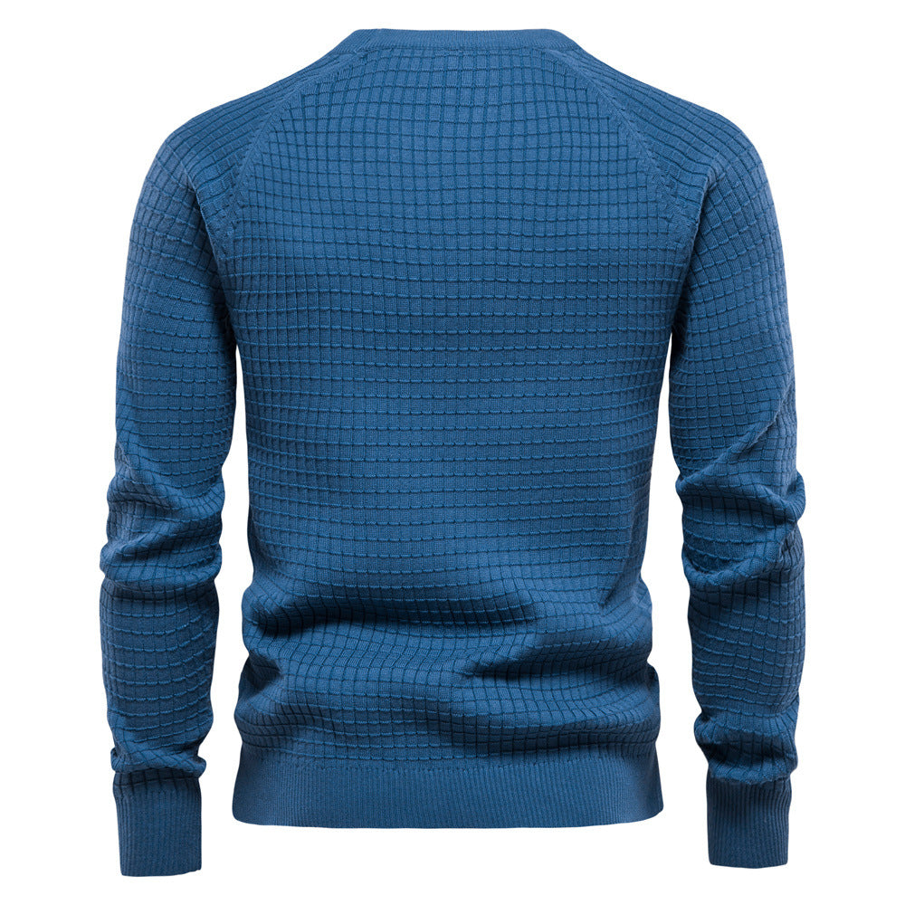 Suéter para hombre de cuello redondo texturizado de corte regular
