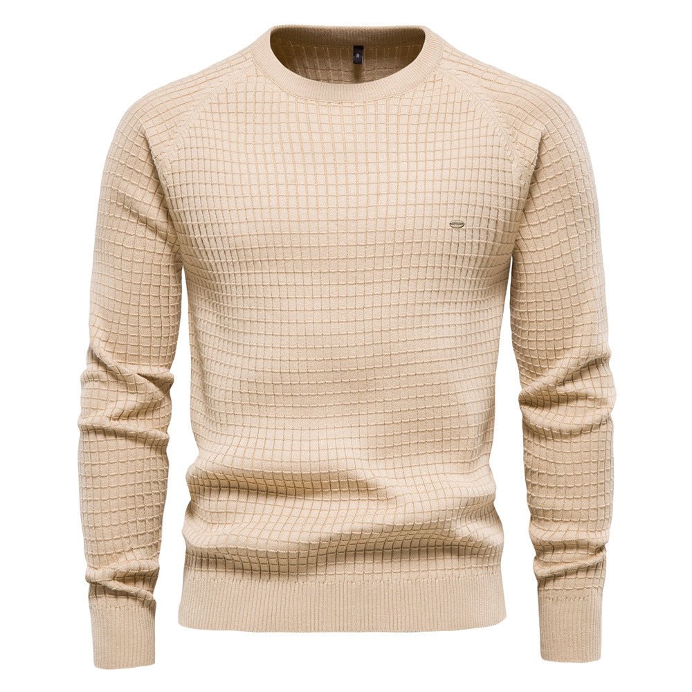 Suéter para hombre de cuello redondo texturizado de corte regular