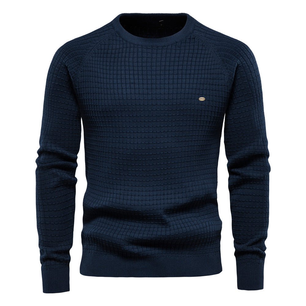 Suéter para hombre de cuello redondo texturizado de corte regular