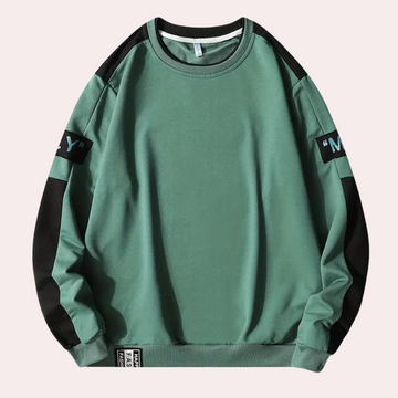 Sudadera para hombre de manga larga con cuello redondo y diseño moderno