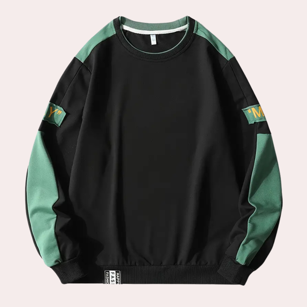 Sudadera para hombre de manga larga con cuello redondo y diseño moderno