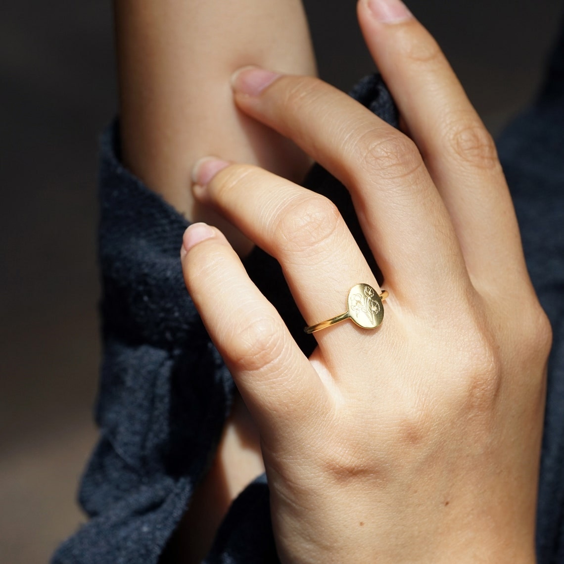 Anillo flor de nacimiento - Anillo personalizado y delicado