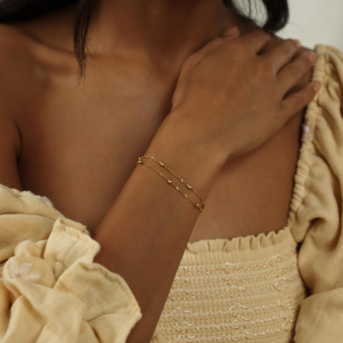 Collar doble de cuentas Ripple - Pulsera en capas