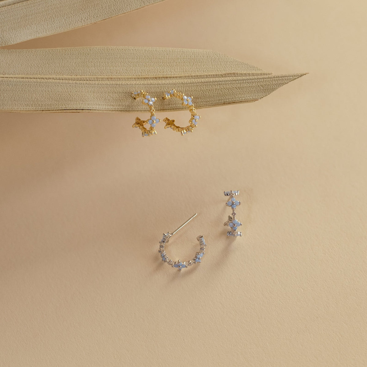 Pendientes monumentales - Aros de flores de hiedra