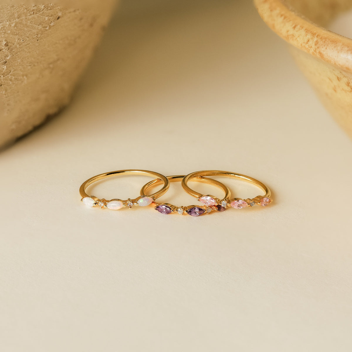 Quinn – Anillo Triplo Marquise