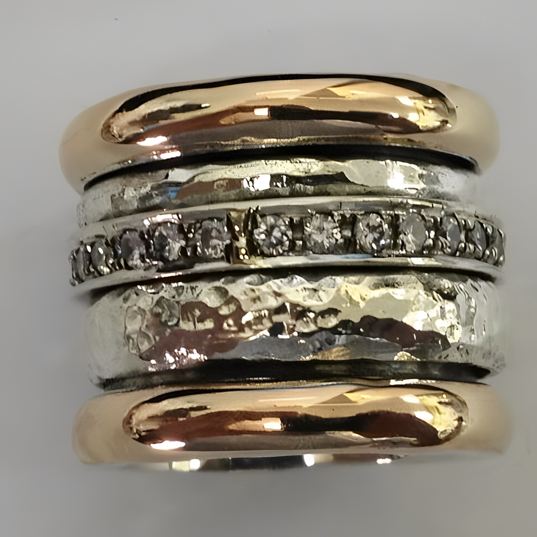 Maellie – Anillo vintage robusto en oro y plata