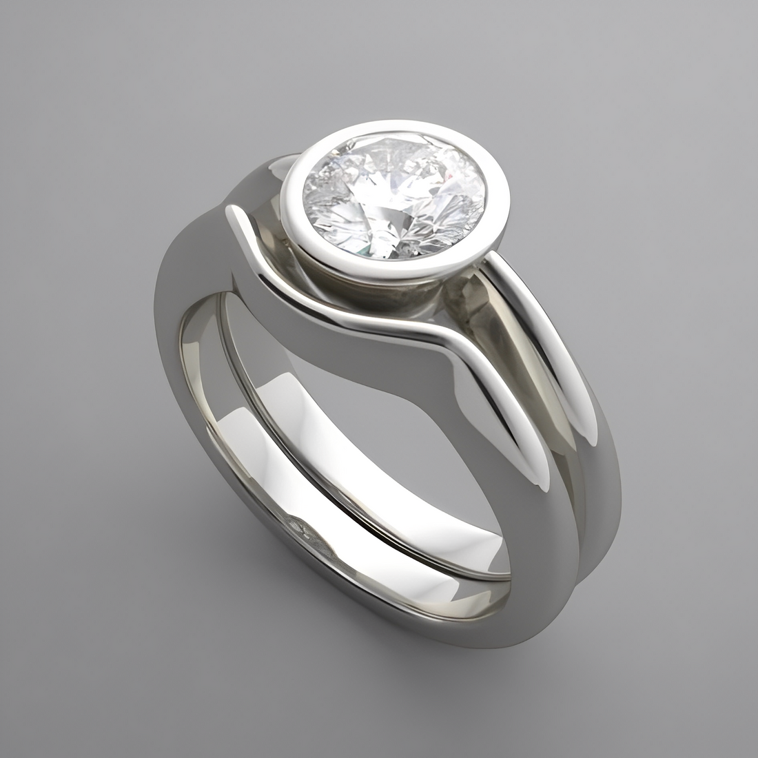 Aria – Anillo vintage de plata con cristal blanco redondo