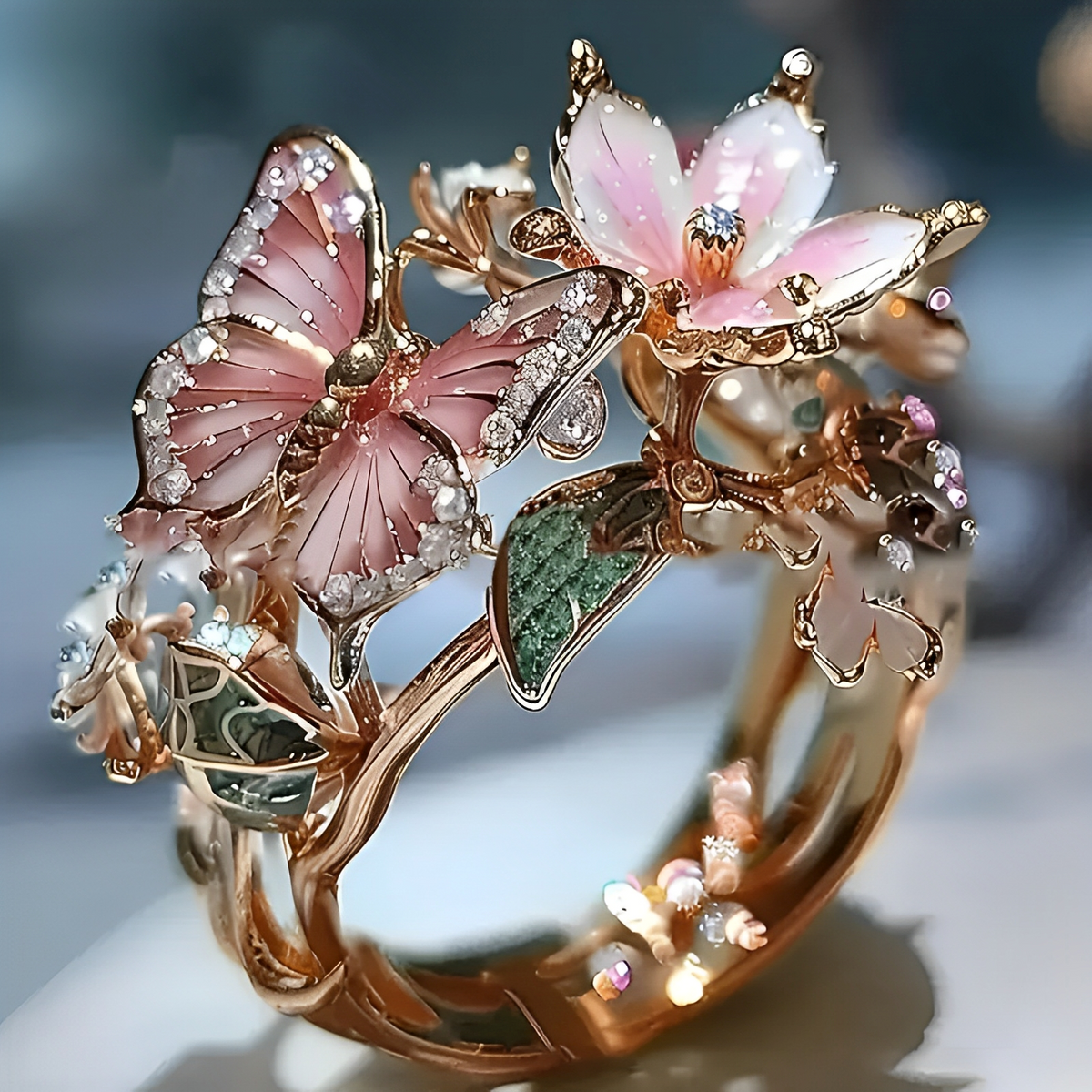 Meliora – Anillo de mariposa resplandeciente de circonio
