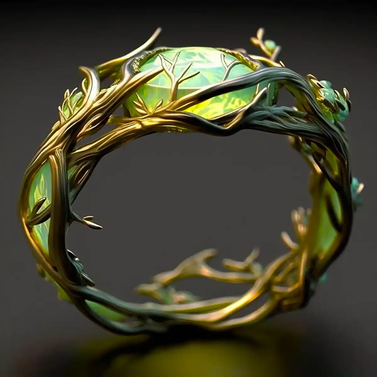 Marianne – Anillo con ópalo verde
