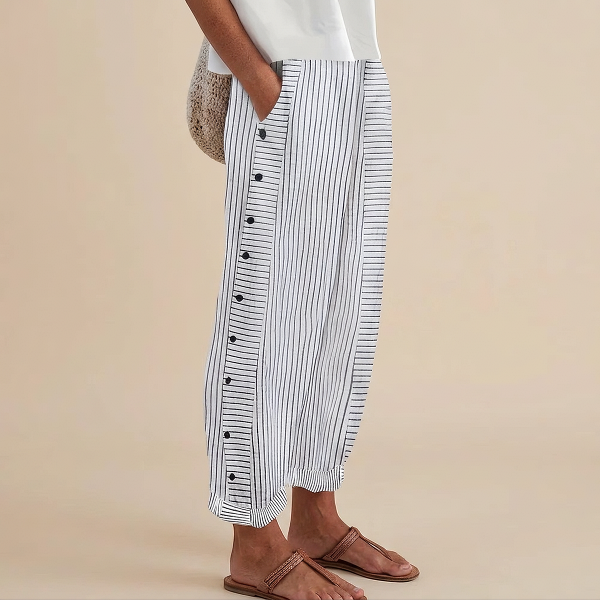 Rachael - Pantalones Relajados con Bolsillos Laterales