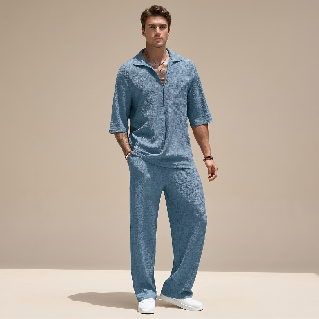 Allen - Conjunto Relajado con Textura Ondulada