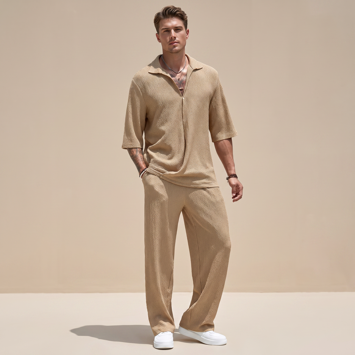 Allen - Conjunto Relajado con Textura Ondulada