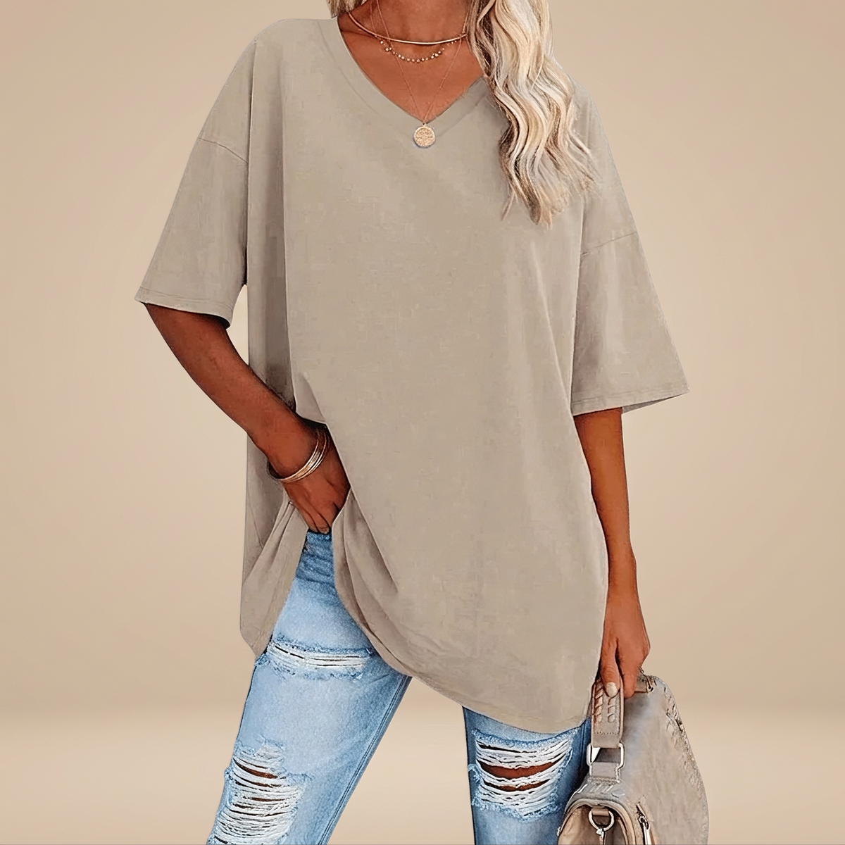 Alissa - Camiseta Casual de Gran Tamaño