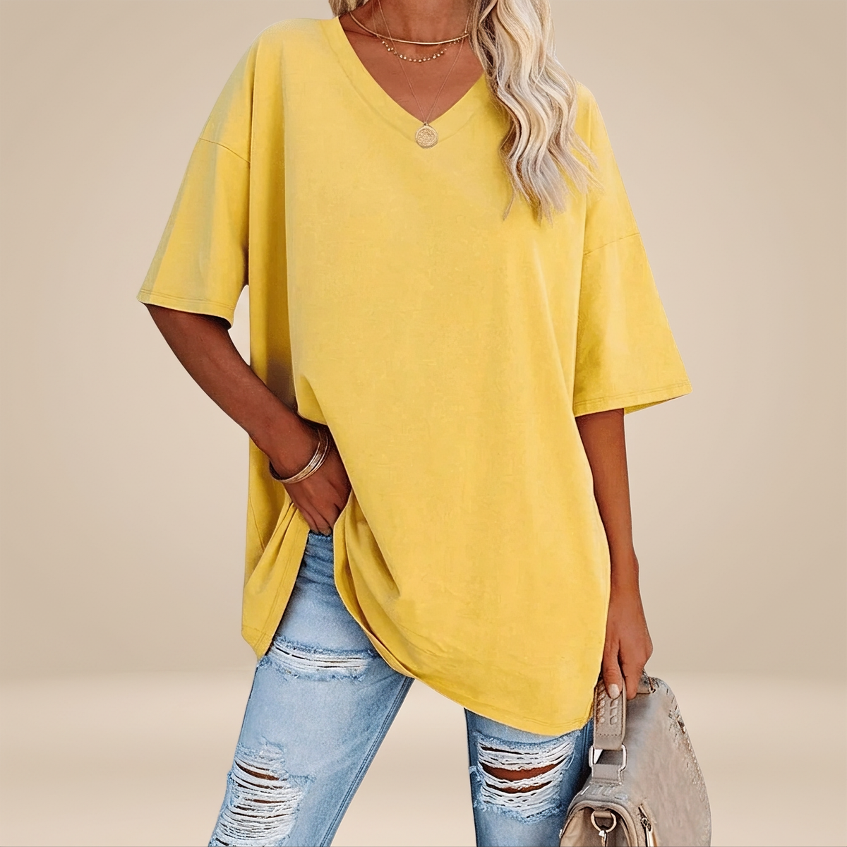Alissa - Camiseta Casual de Gran Tamaño