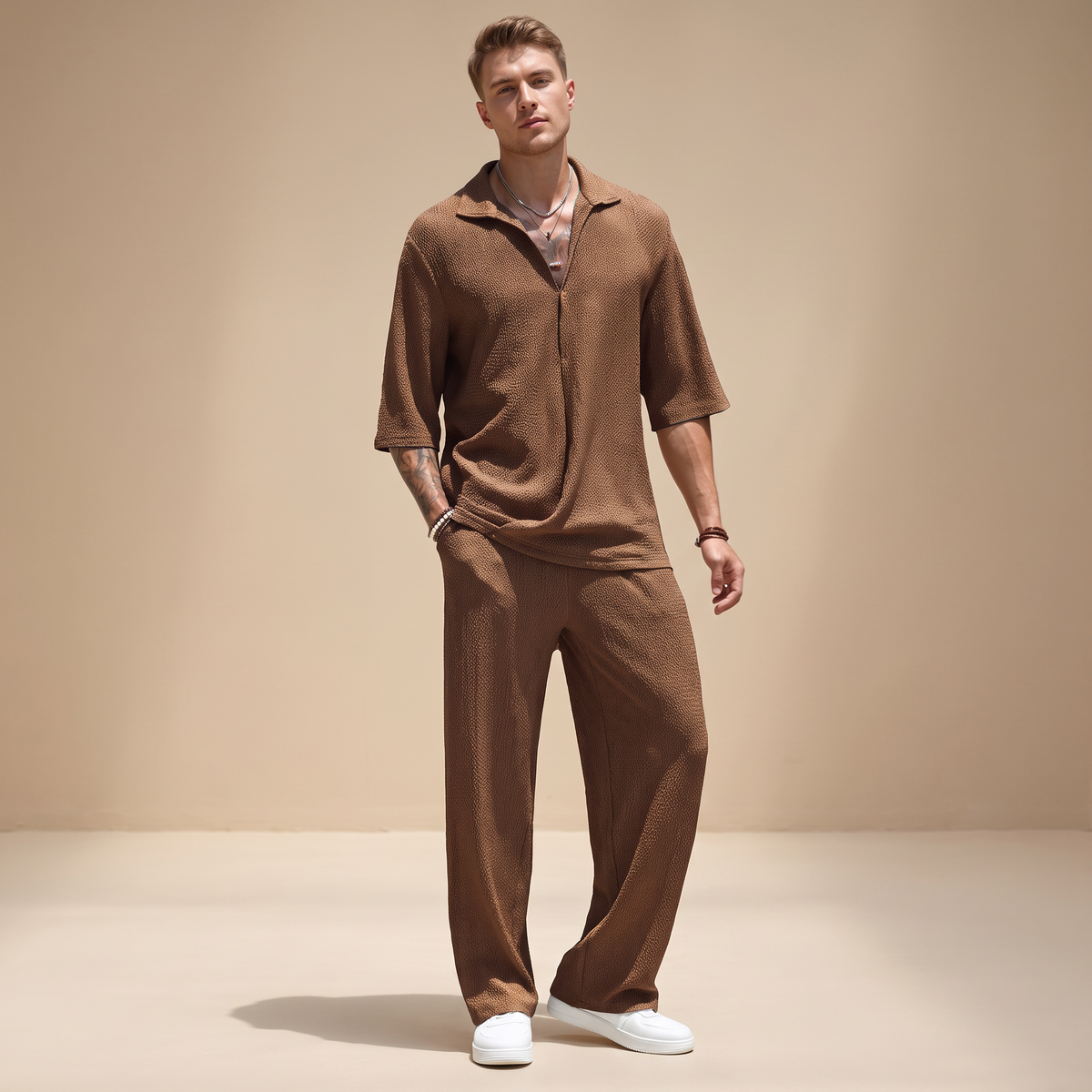 Allen - Conjunto Relajado con Textura Ondulada