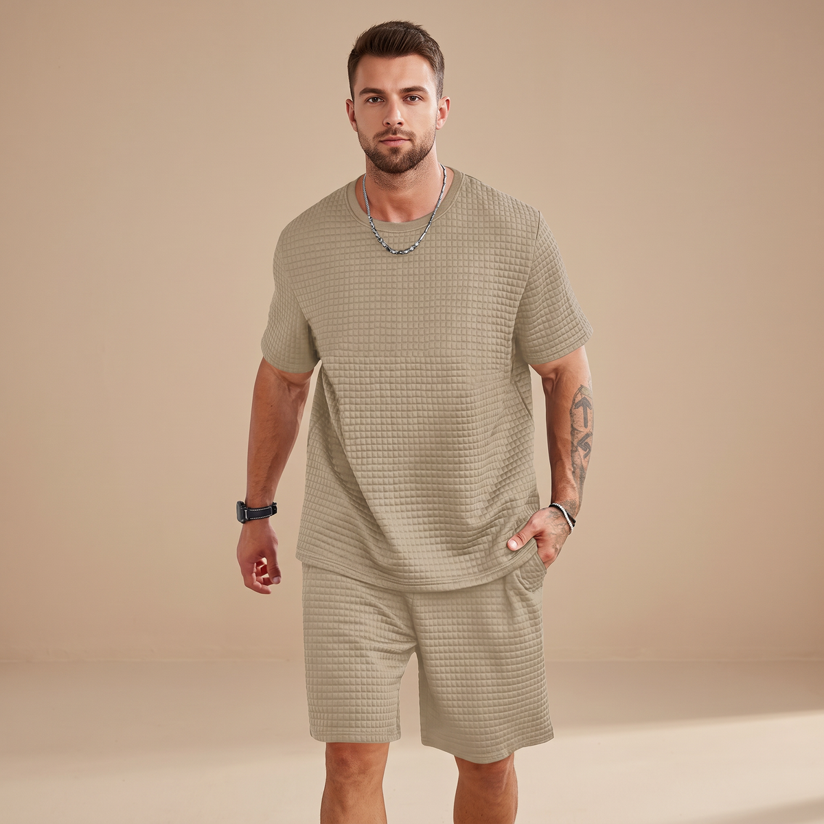 Harris - Conjunto Casual de Waffle