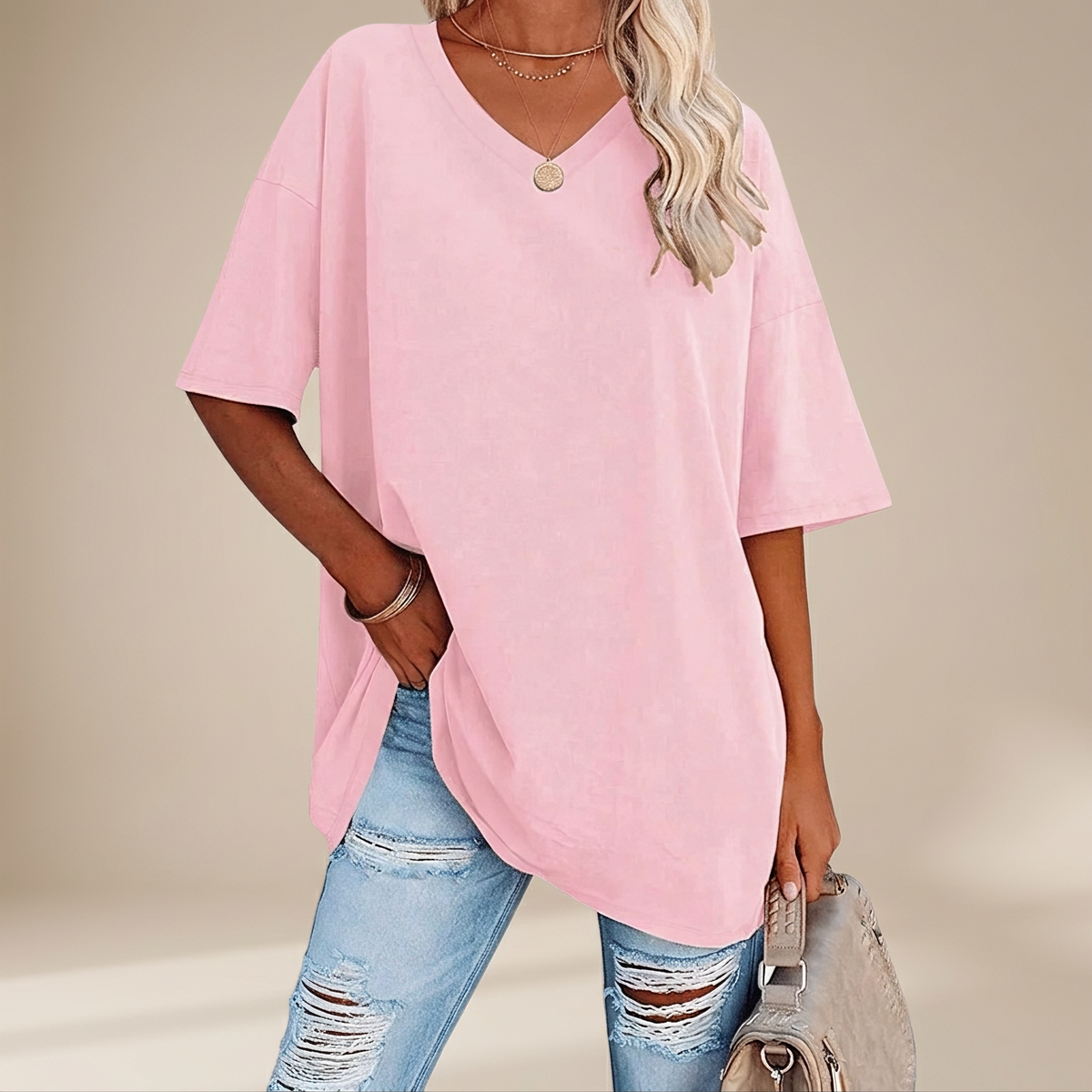 Alissa - Camiseta Casual de Gran Tamaño
