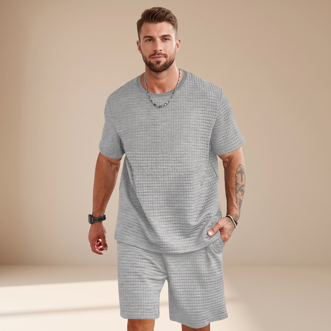 Harris - Conjunto Casual de Waffle